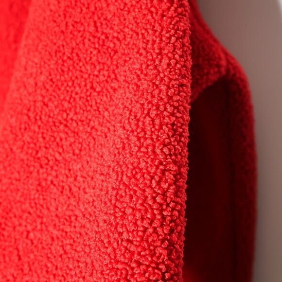 Free Assembly Womens Teddy Fleece Sweater Size XXXL Red Pullover Half Zip - Picture 7 of 9